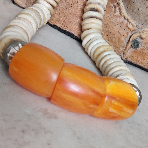 Vintage Tribal African Amber Necklace - Picture 9 of 13